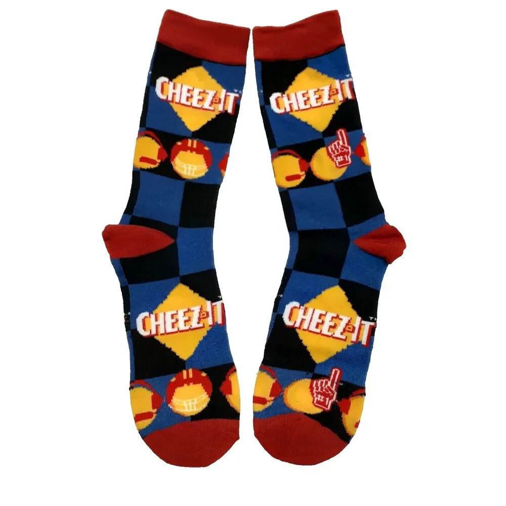 Cheez-It Crackers Snacks Novelty 2 Pair Adult Men Crew Socks Size 6-12 NWOT